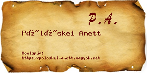 Pölöskei Anett névjegykártya