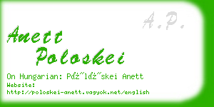 anett poloskei business card